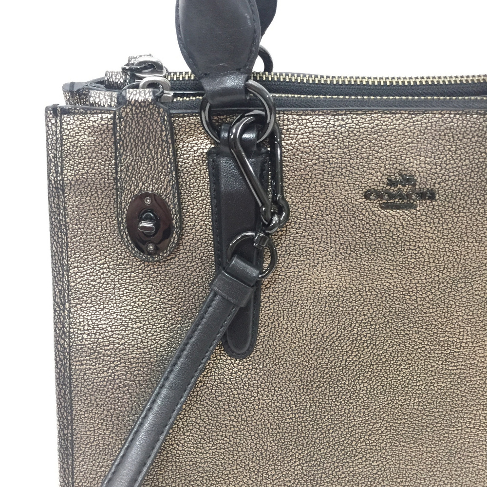 - SOLD - Coach Bronze Pebble Leather Tote - Picture 6 of 8